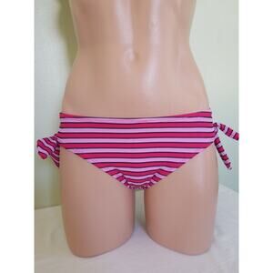 Anne Cole Pink Combo striped tie sides bikini bottom size XS